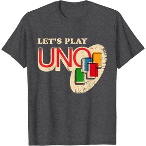 Vintage Let’s Play UNO T-Shirt(Dark Heather Grey)