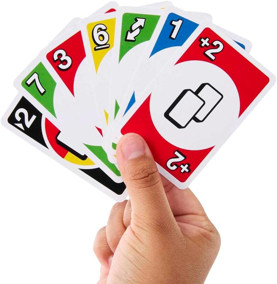 image:imageMattel Games DOS Second Edition Family Card Game in Storage Tin with Updated Rules for Kids and Adults Game Night Travel Camping and Party UNO Cards