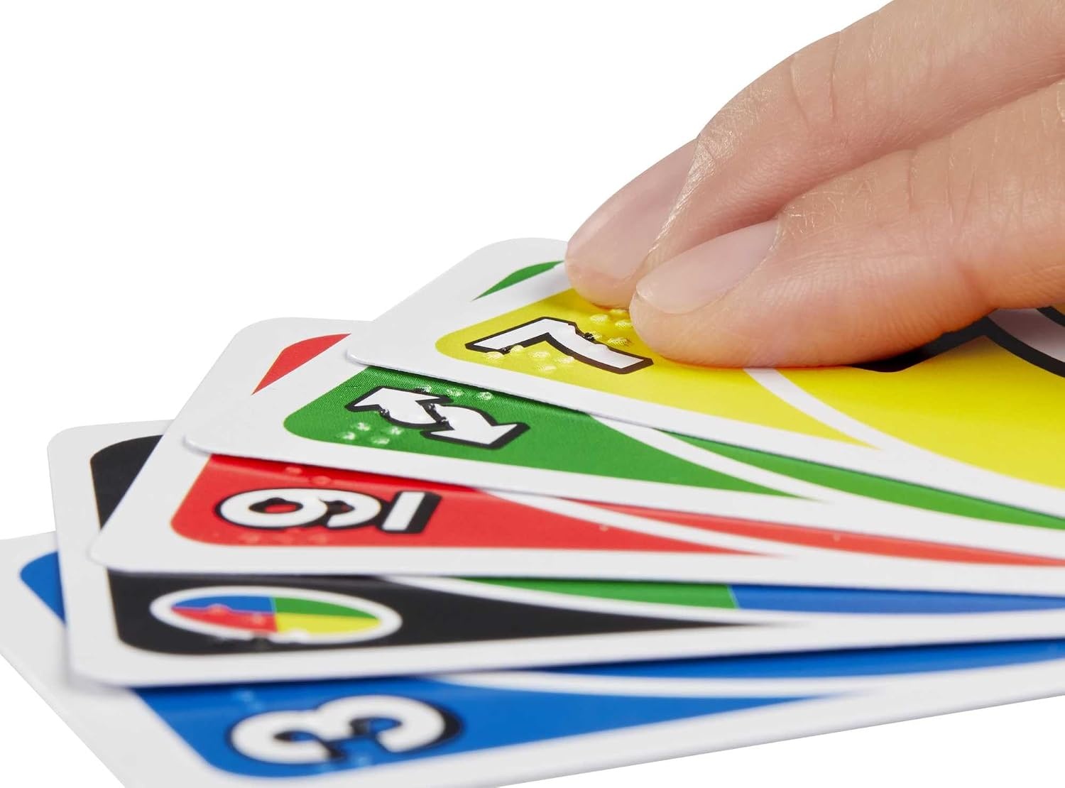 image:imageMattel Games UNO Braille Card Game with Cards Specially Designed for Blind amp LowVision Players for Kids Adults Family Nights amp Parties