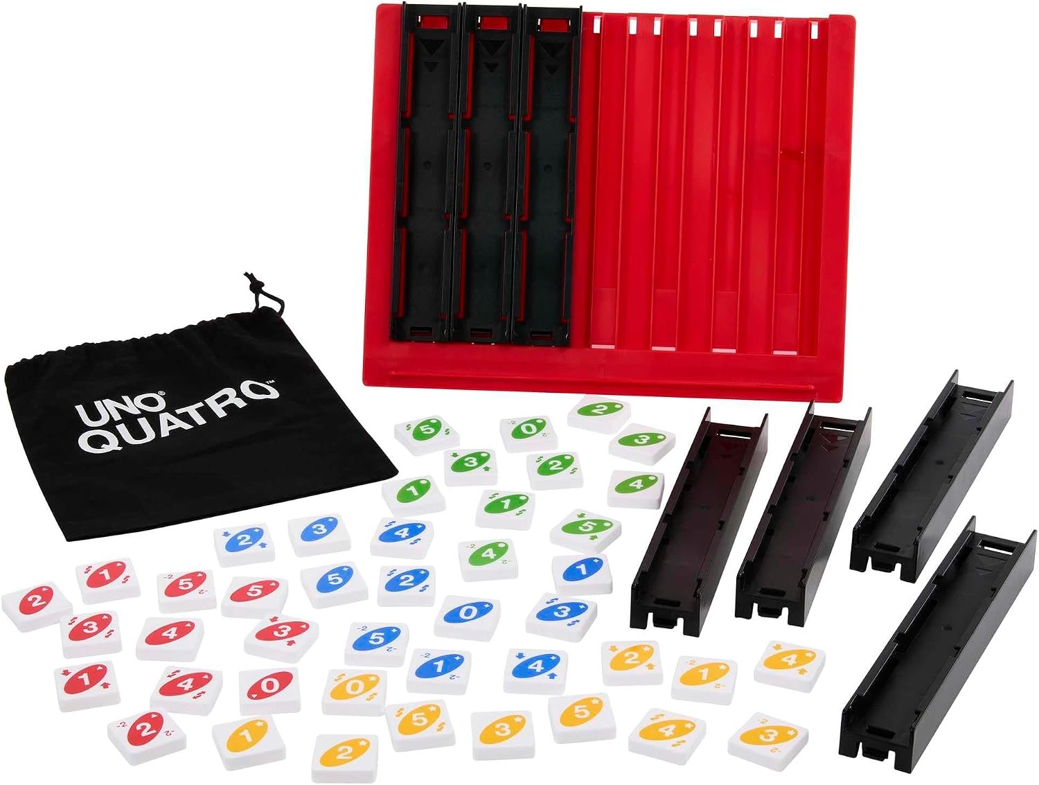 image:imageMattel Games UNO Quatro Game with Colored Tiles amp Plastic Grid for Adult Family amp Parties 2 to 4 Players Ages 7 Years Old amp Up