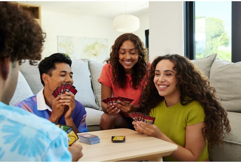 image:imageMattel Games UNO Show em No Mercy Card Game for Kids Adults amp Family Parties amp Travel with Extra Cards Special Rules amp Tougher Penalties With extra cards special rules and heavier penalties 7 26 players HWV18Multicolor