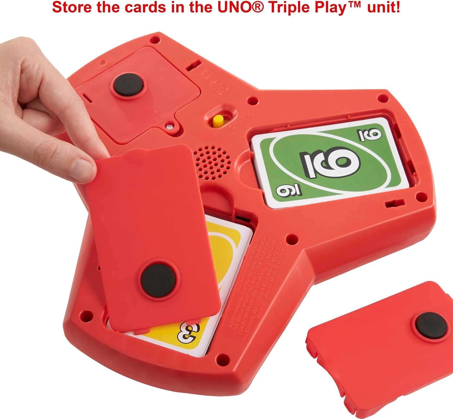 image:imageMattel Games UNO Triple Play Card Game Game for Kids Adults and Family Night Play Three Piles Draw When it Overloads Lights and Sounds