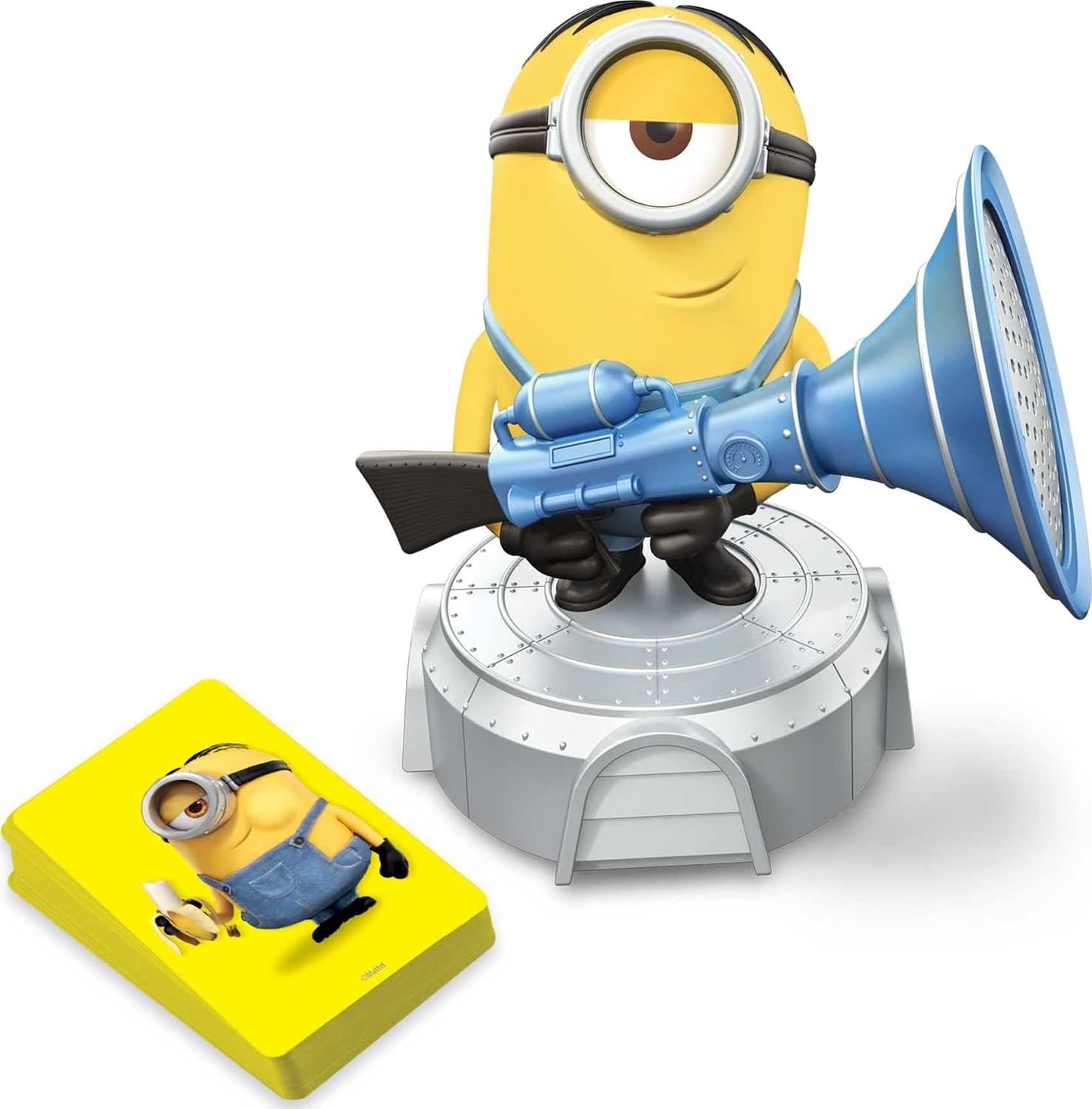 image:imageMattel Games Gas Out Minions The Rise of Gru Kids Game with Minion Holding Fart Blaster amp 56 Cards for 26 Players