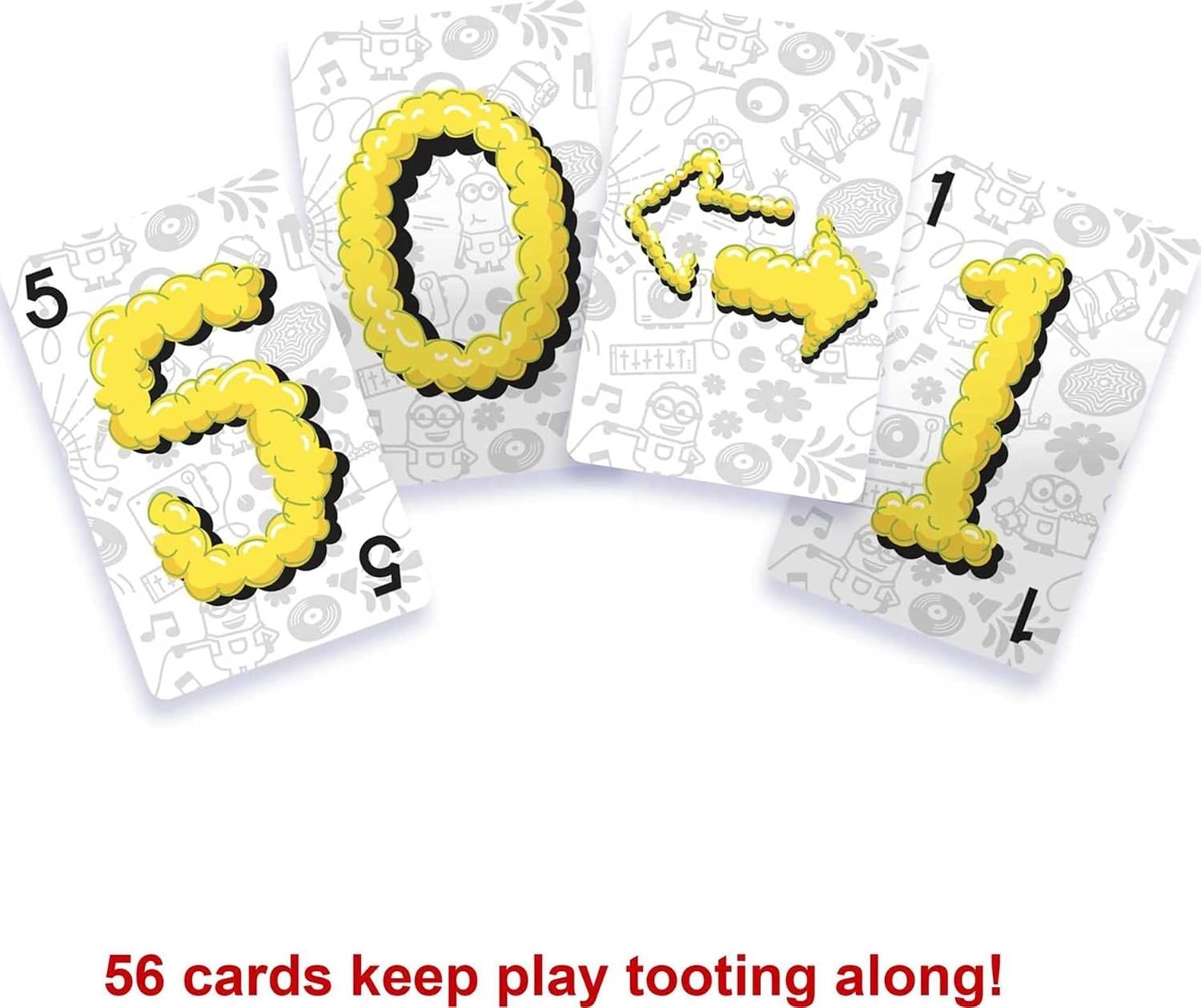 image:imageMattel Games Gas Out Minions The Rise of Gru Kids Game with Minion Holding Fart Blaster amp 56 Cards for 26 Players