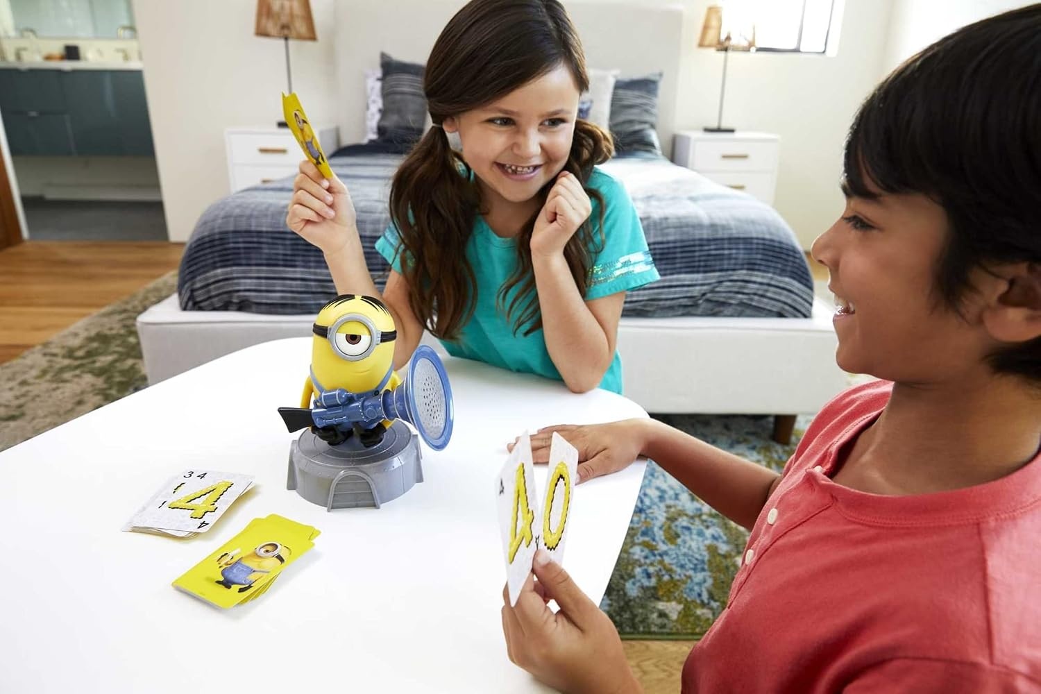 image:imageMattel Games Gas Out Minions The Rise of Gru Kids Game with Minion Holding Fart Blaster amp 56 Cards for 26 Players