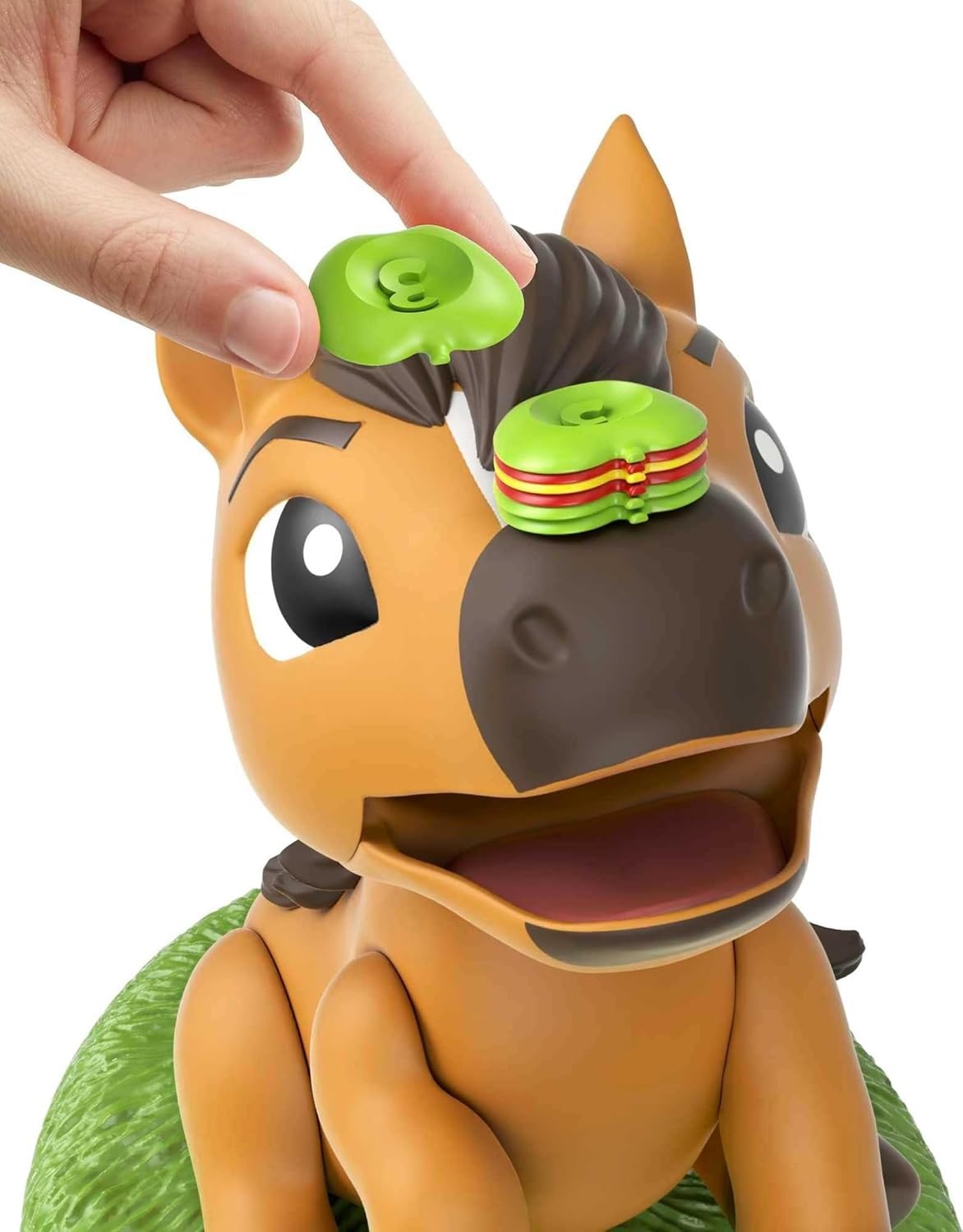 image:imageMattel Games Spirit STACKIN Apples Kids Game TreatStacking Challenge with Hungry Horse for 2 3 or 4 Players 5 Years Old amp Up