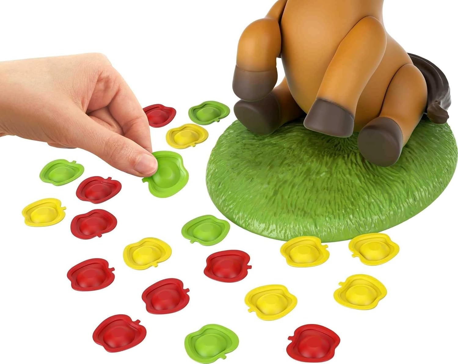 image:imageMattel Games Spirit STACKIN Apples Kids Game TreatStacking Challenge with Hungry Horse for 2 3 or 4 Players 5 Years Old amp Up