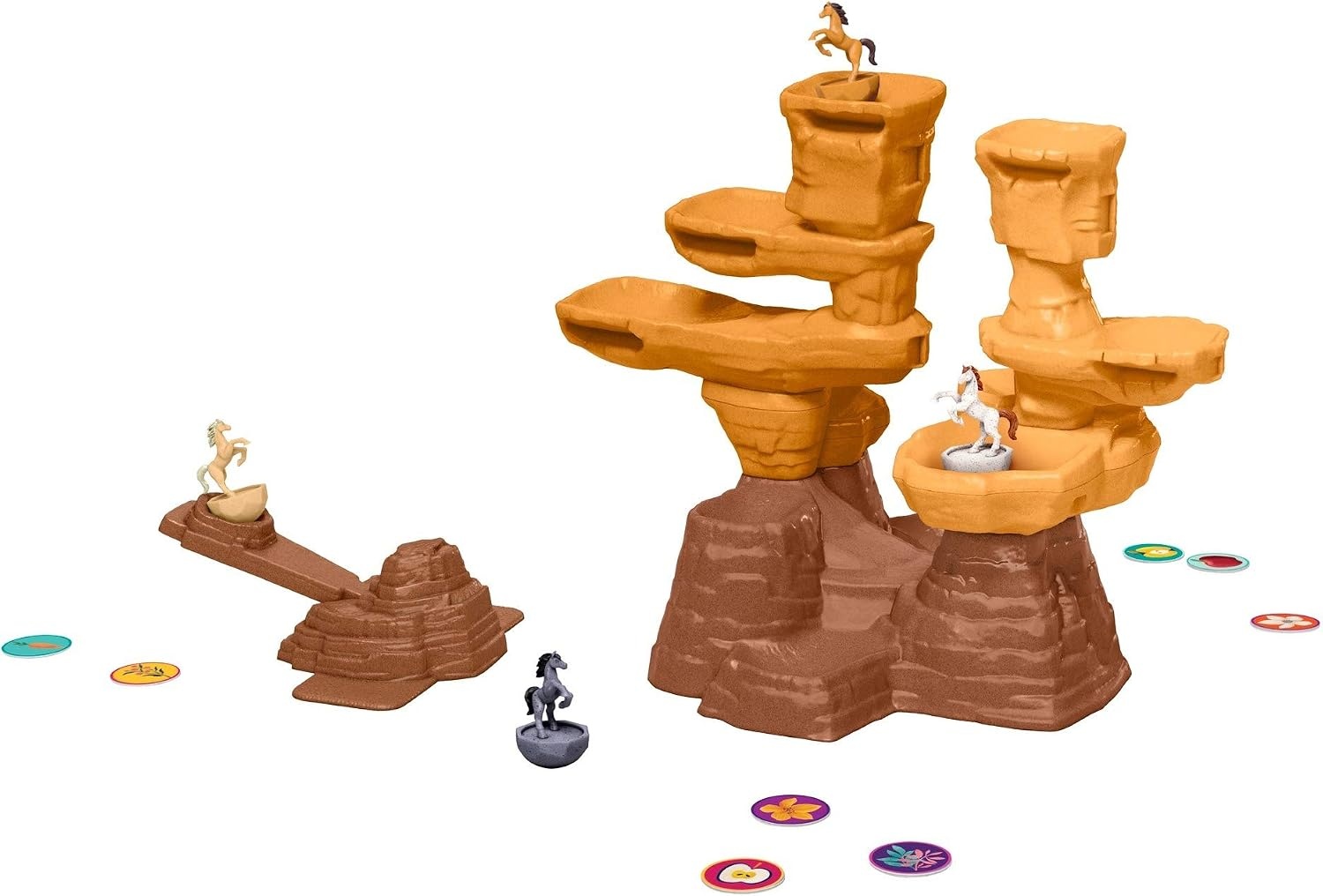 image:imageMattel Games Spirit Untamed Hoppin Horses Kids Game Horse Launcher Game with Mountain Tower Mini Horse Playing Pieces for 2 3 or 4 Players 5 Years Old amp Up