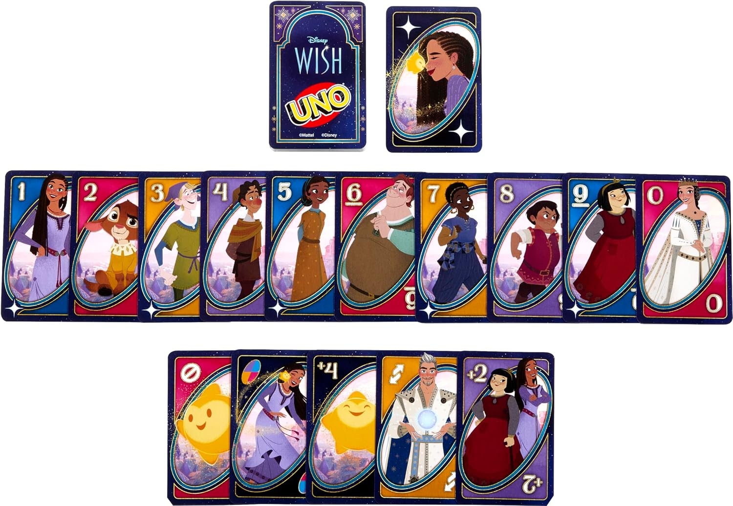 image:imageMattel Games UNO Disney Wish Card Game for Kids Family Night amp Adults with Characters from The Movie amp Special Rule 2 to 10 Players