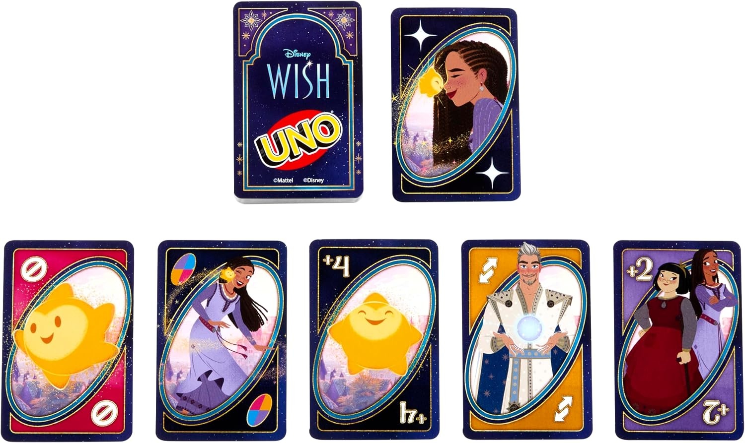 image:imageMattel Games UNO Disney Wish Card Game for Kids Family Night amp Adults with Characters from The Movie amp Special Rule 2 to 10 Players