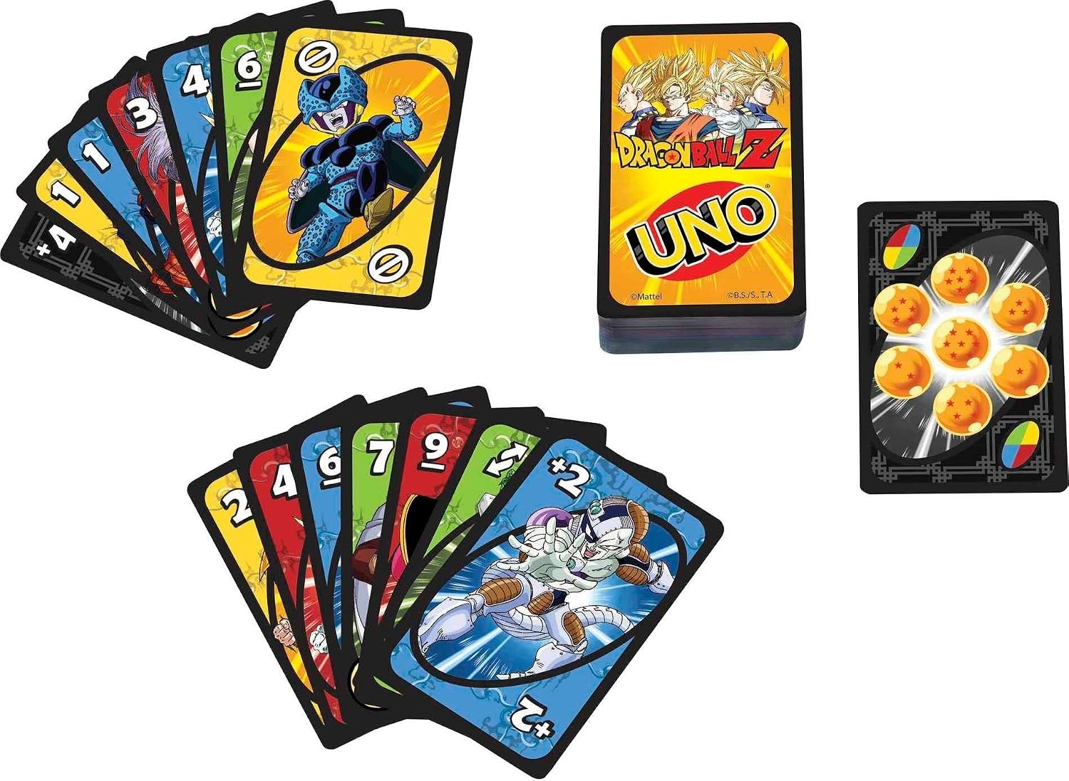 image:imageMattel Games UNO Dragon Ball Z Card Game Japanese Manga Theme 112 Cards with Unique Wild Card amp Instructions for Players 7 Years Old amp Up Gift for Kid Family amp Adult Game Night
