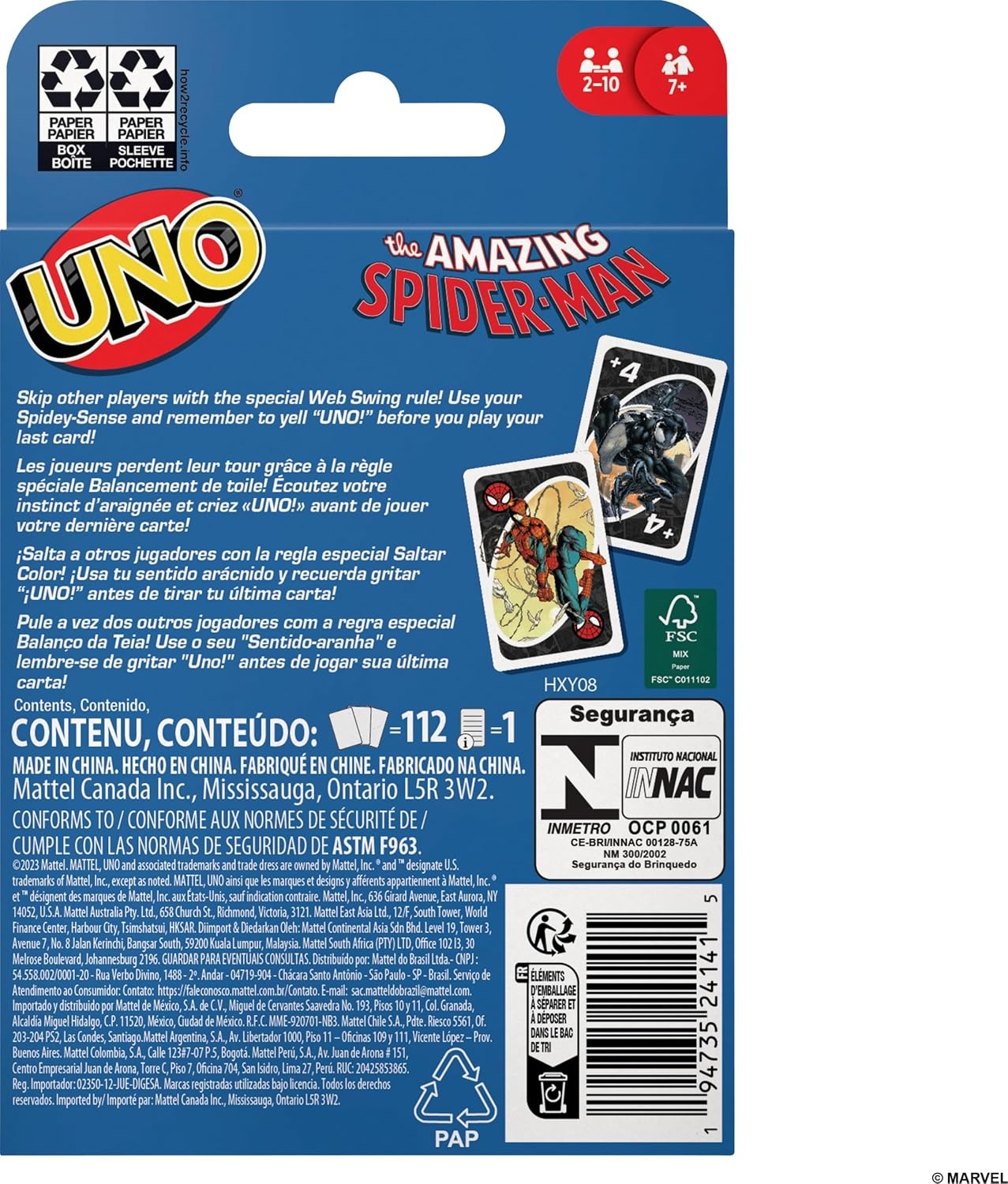 image:imageMattel Games UNO The Amazing SpiderMan Card Game for Kids Adults amp Family Nights with Collectible Deck amp Special Rule Inspired by the Marvel Comic Book Series