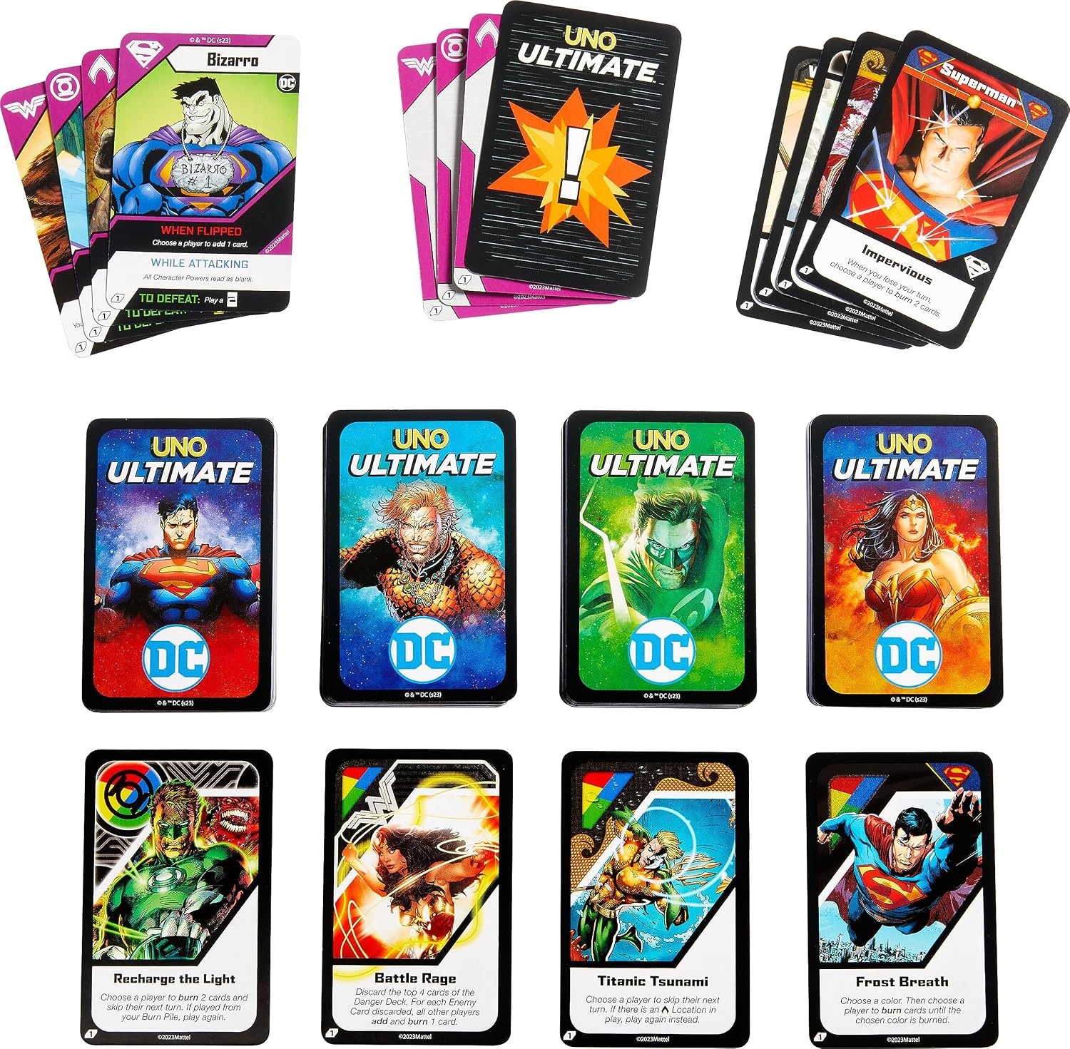image:imageMattel Games UNO Ultimate DC Card Game for Kids Fans Adults amp Familiy Night with 4 Character Decks 4 Collectible Foil Cards amp Special Rules