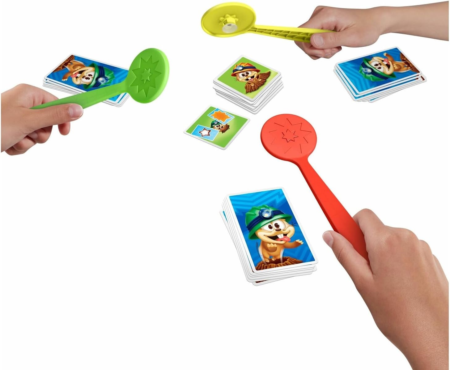 image:imageMattel Games WHACAMOLE MatchAMOLE Kids Card Matching Game with Mole Smackers for 2 to 3 Players 5 Year Old amp Up