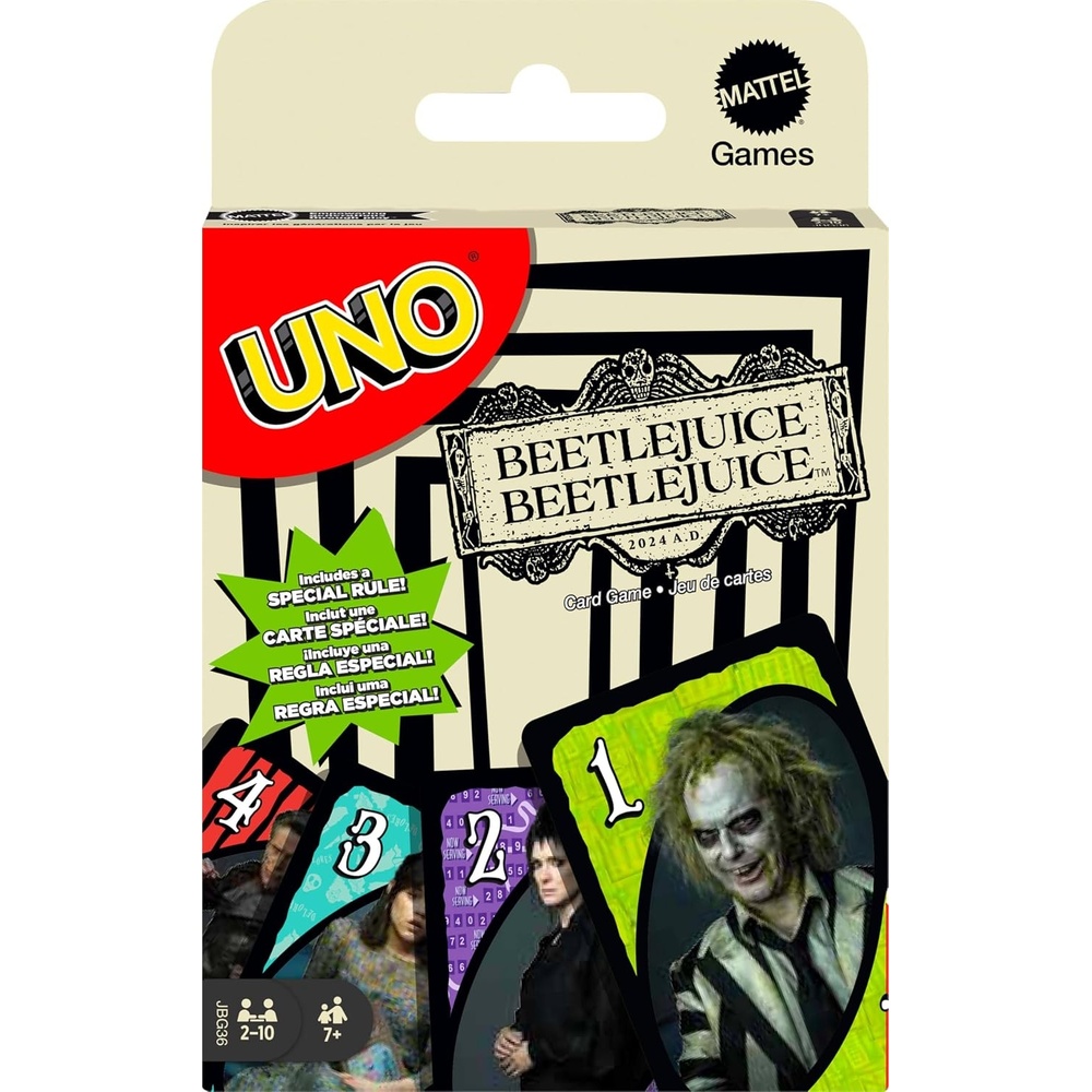 image:imageMattel Games UNO Beetlejuice Beetlejuice Card Game for Kids Adults amp Family with Deck amp Special Rule Inspired by The MoviePack of 1