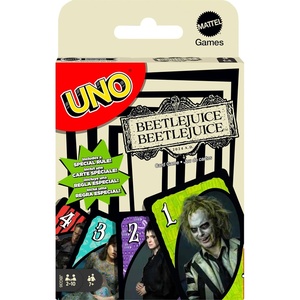 Mattel Games UNO Beetlejuice Beetlejuice Card Game for Kids, Adults & Family with Deck & Special Rule Inspired by The Movie(Pack of 1)