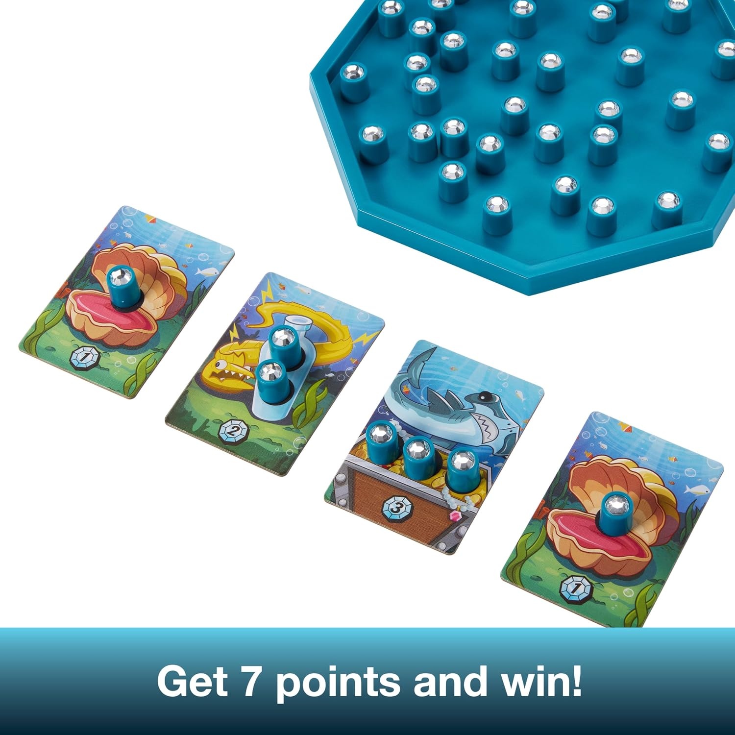 image:imageMattel Games Deep Sea Diamond Dive Board Game for 24 Players Pick Up Gems Not Trapped Treasure for Kids and Family Game Night with Easy Rules and Quick Gameplay for Ages 6