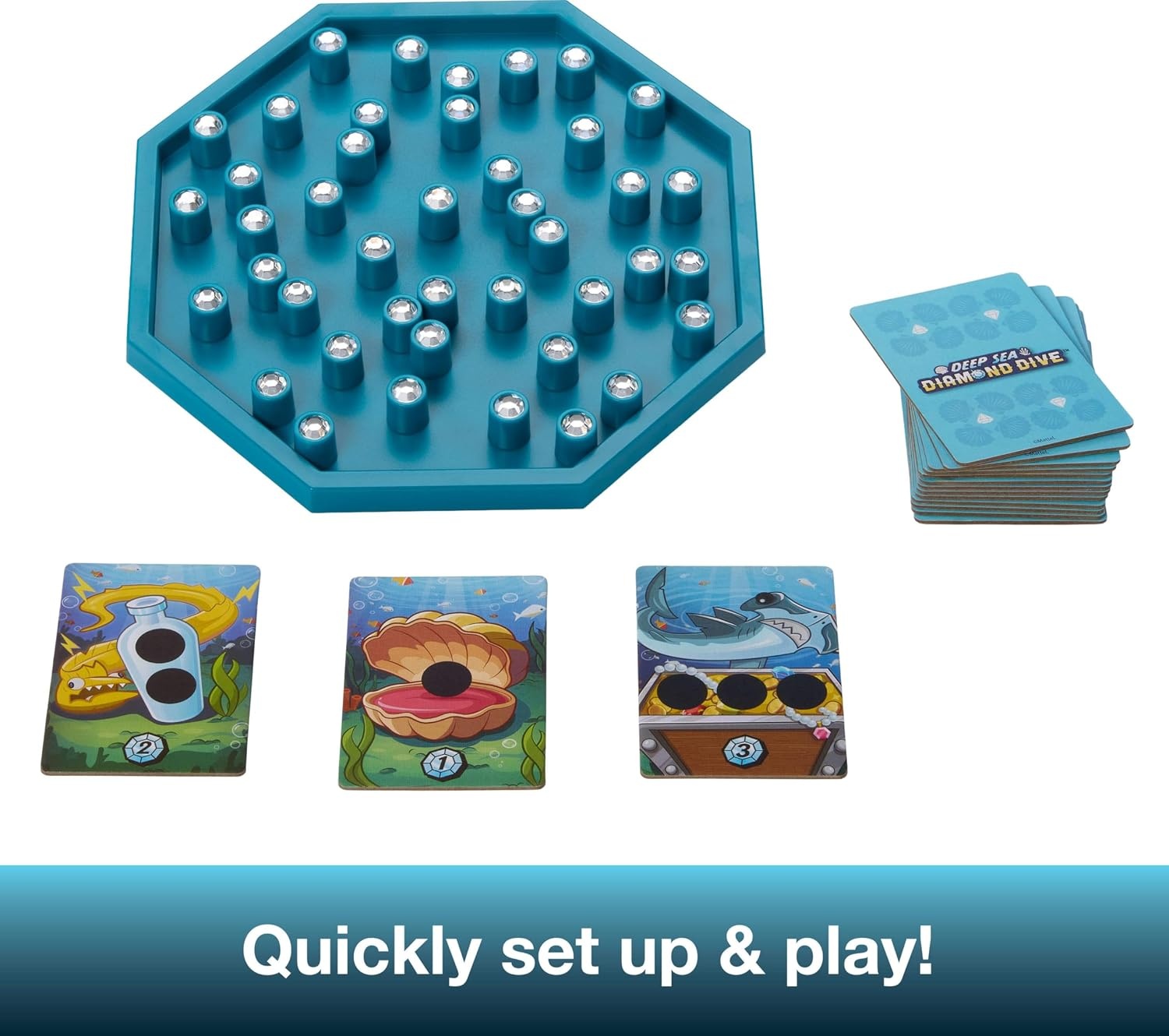 image:imageMattel Games Deep Sea Diamond Dive Board Game for 24 Players Pick Up Gems Not Trapped Treasure for Kids and Family Game Night with Easy Rules and Quick Gameplay for Ages 6
