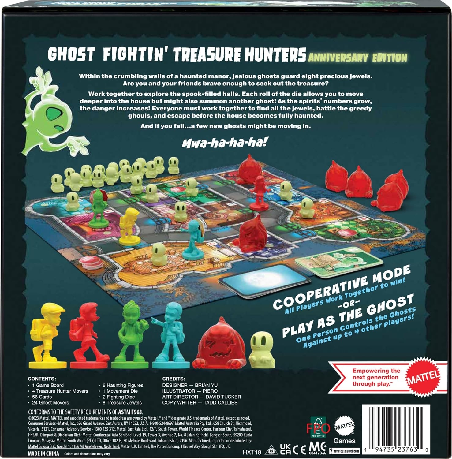 image:imageMattel Games Ghost Fightin Treasure Hunters Anniversary Edition Board Game Cooperative Family Game with Two Ways to Play Including a One vs All Mode for 25 Players