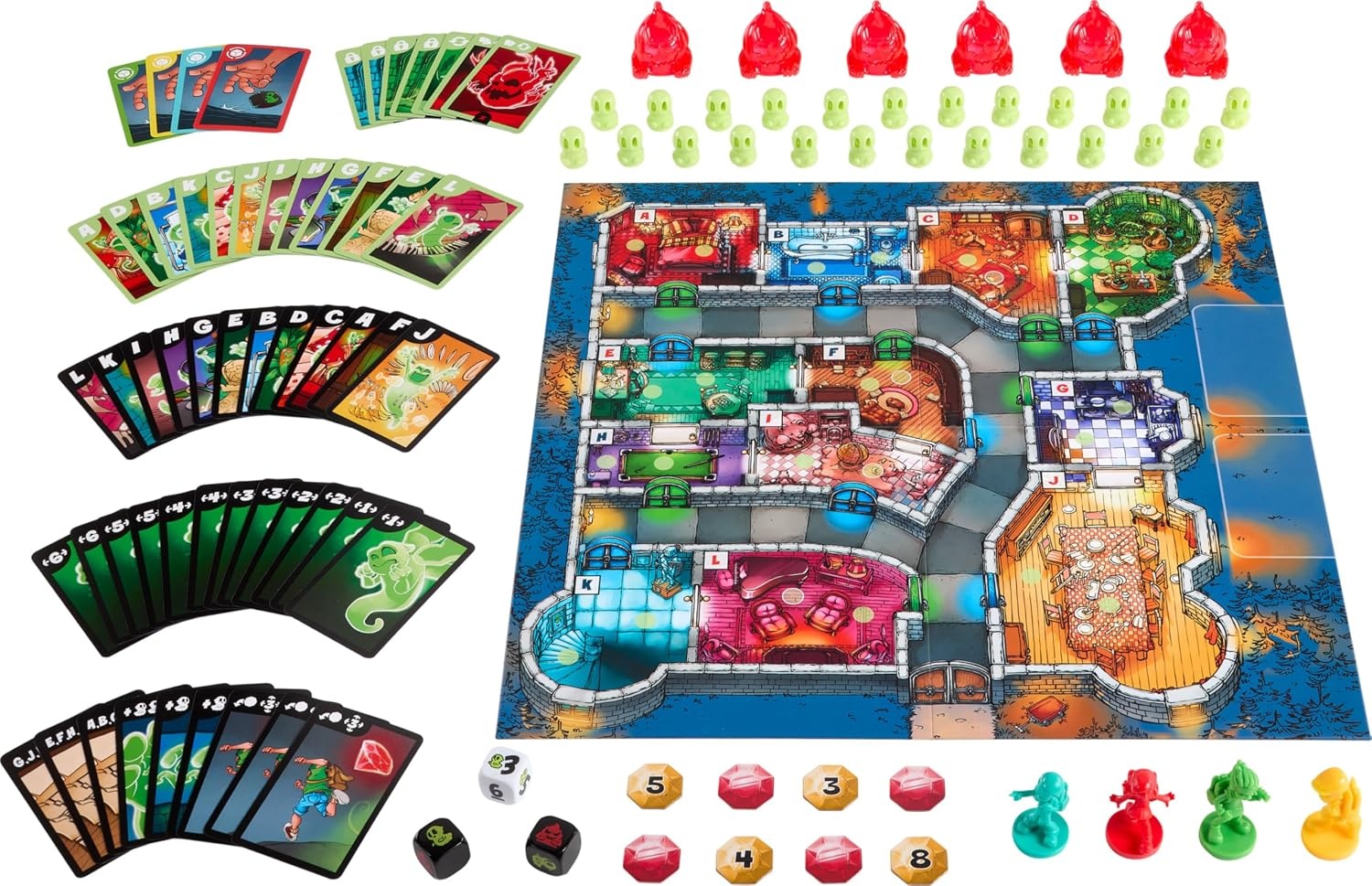 image:imageMattel Games Ghost Fightin Treasure Hunters Anniversary Edition Board Game Cooperative Family Game with Two Ways to Play Including a One vs All Mode for 25 Players