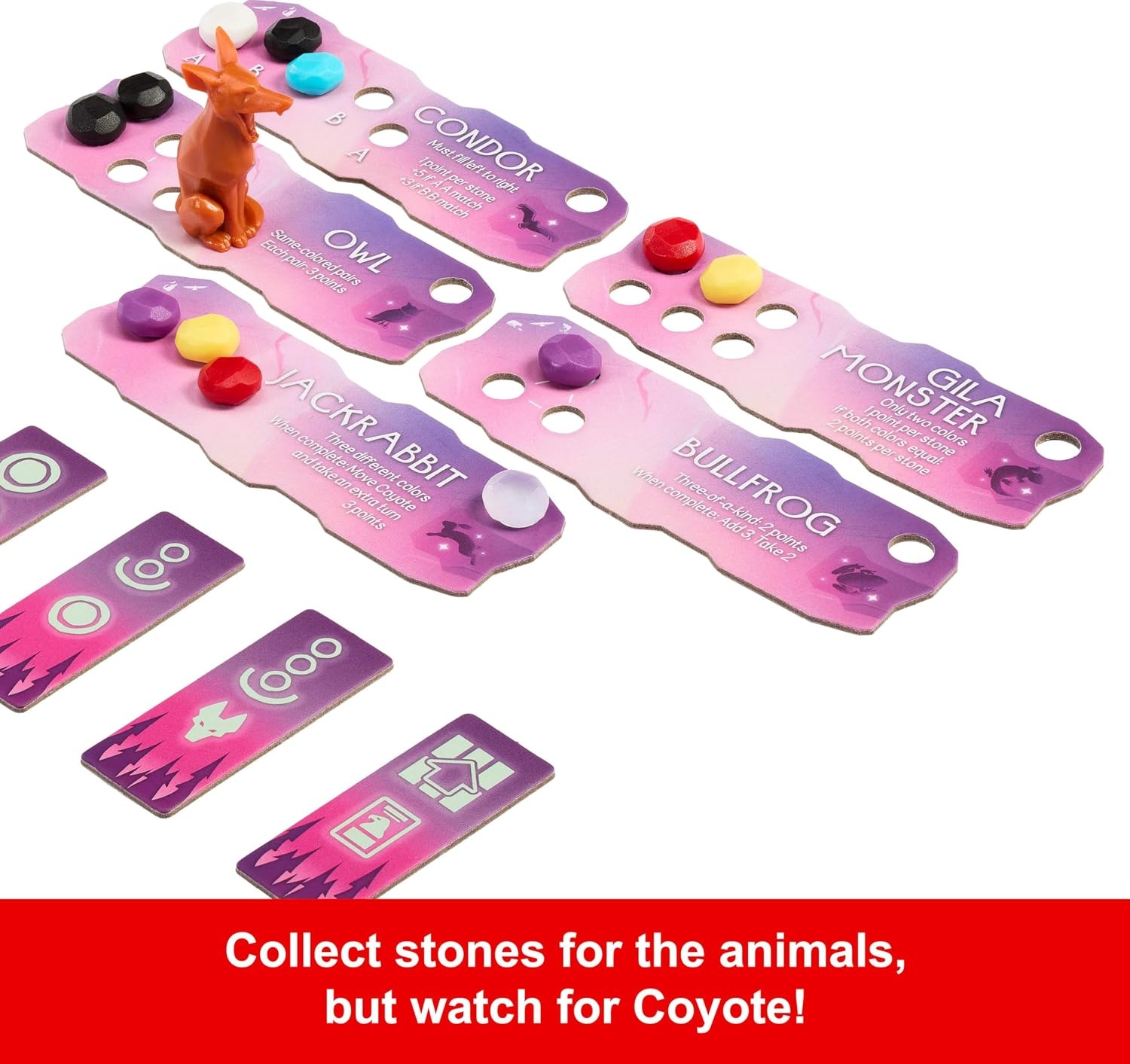 image:imageMattel Games Spirits of the Wild Awakening Relaxing Light Strategy Board Game for 2 Players with Stones Bowl and Coyote Figure