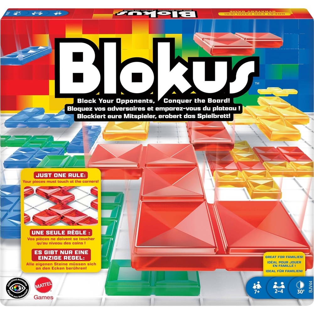 image:imageMattel Games Blokus Strategy Board Game for Kids amp Families with Color Blind Accessible Pieces amp Just One Rule