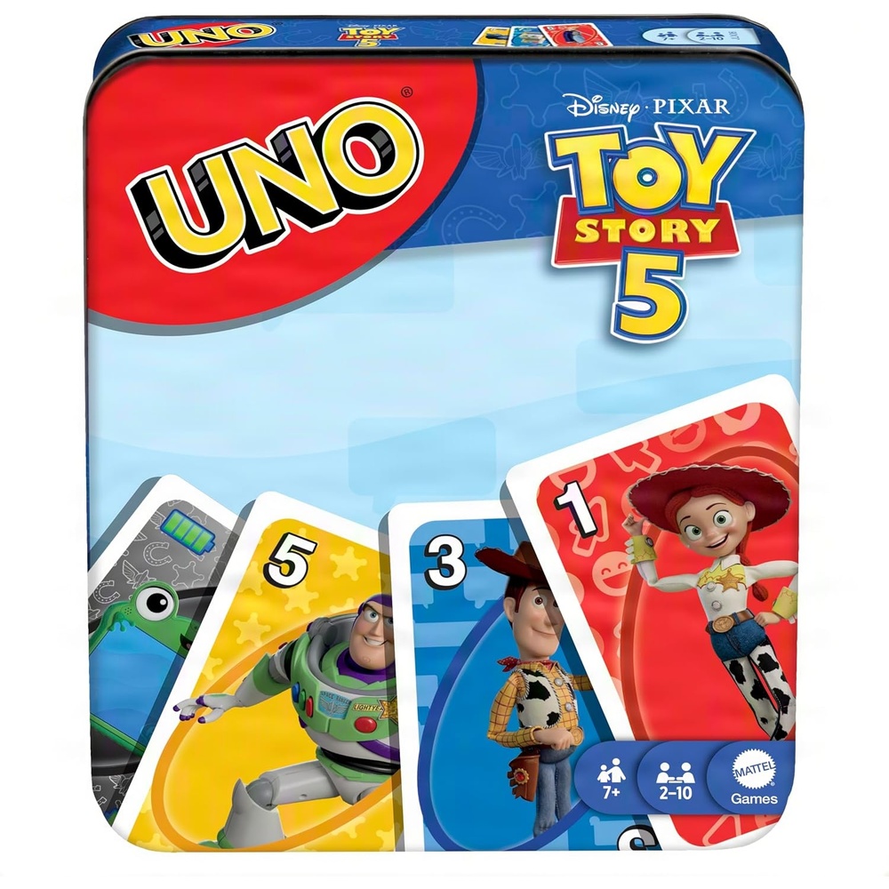 image:imageMattel Games UNO Disney and Pixar Toy Story 5 Card Game MovieInspired Deck with Special Movie Fule For Kid amp Family Nights Play During Parties Travel amp Camping