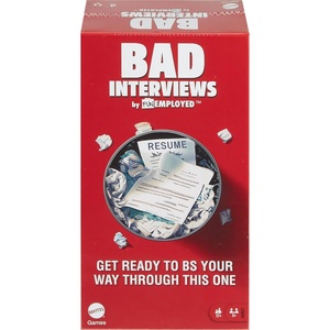 Mattel Games Bad Interviews by Funemployed Party Game, Game Night for 3 or More Players, Hilarious Quick-Thinking Interview Card Game(Bad Interviews)
