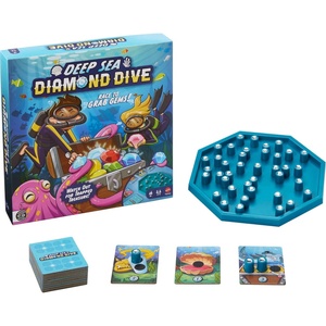 Mattel Games Deep Sea Diamond Dive Board Game for 2-4 Players | Pick Up Gems, Not Trapped Treasure for Kids and Family Game Night with Easy Rules and Quick Gameplay for Ages 6+