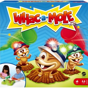 Mattel Games WHAC-A-MOLE Kids Arcade Game with Mallets & Lights & Sounds for 1 or 2 Players 4 Years Old & Up(Multicolor)