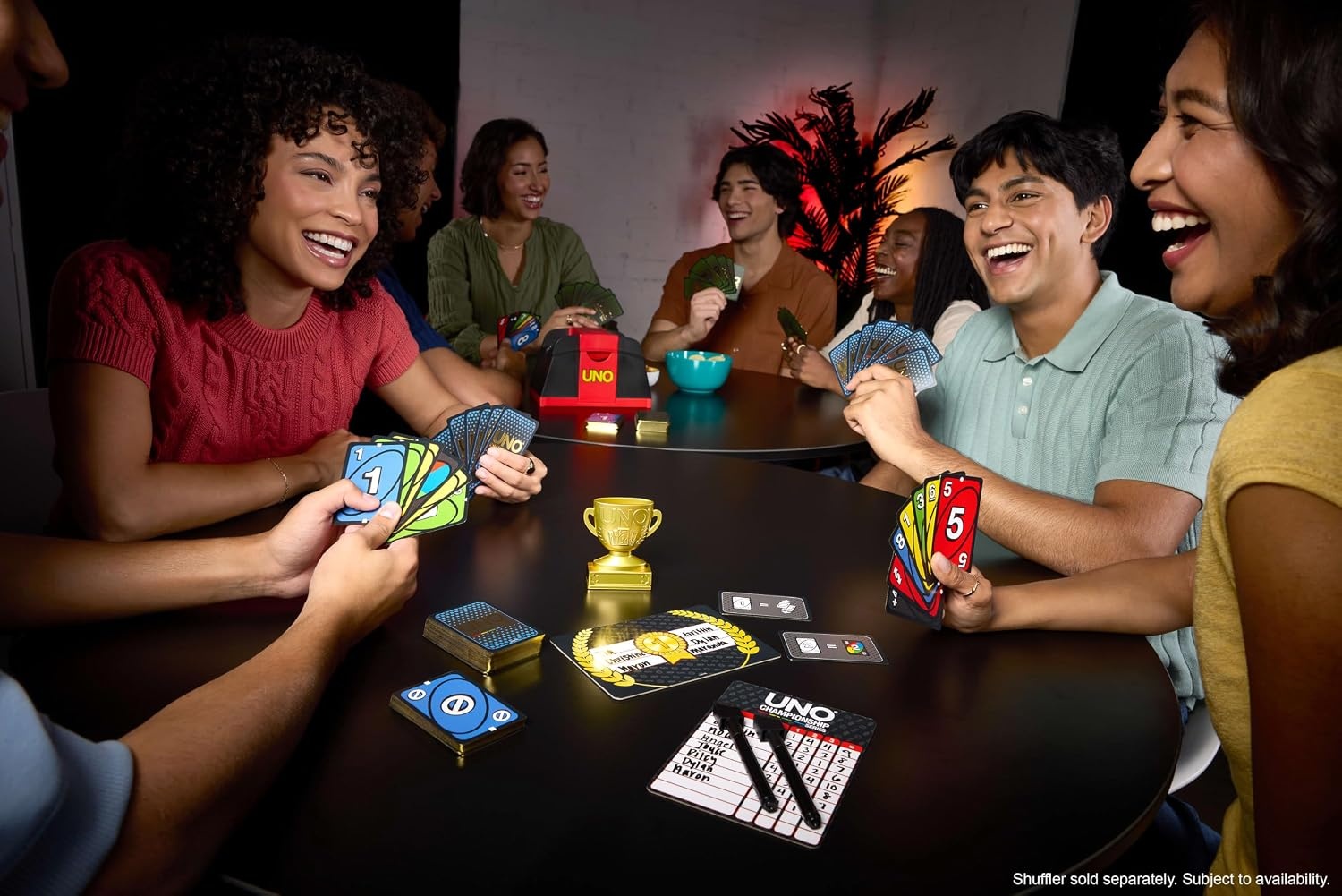 image:imageMattel Games UNO Championship Series Tournament Set Card Game with Scoreboards Erasable Markers amp Trophy for Large Groups of 6 to 30 Players Amazon Exclusive