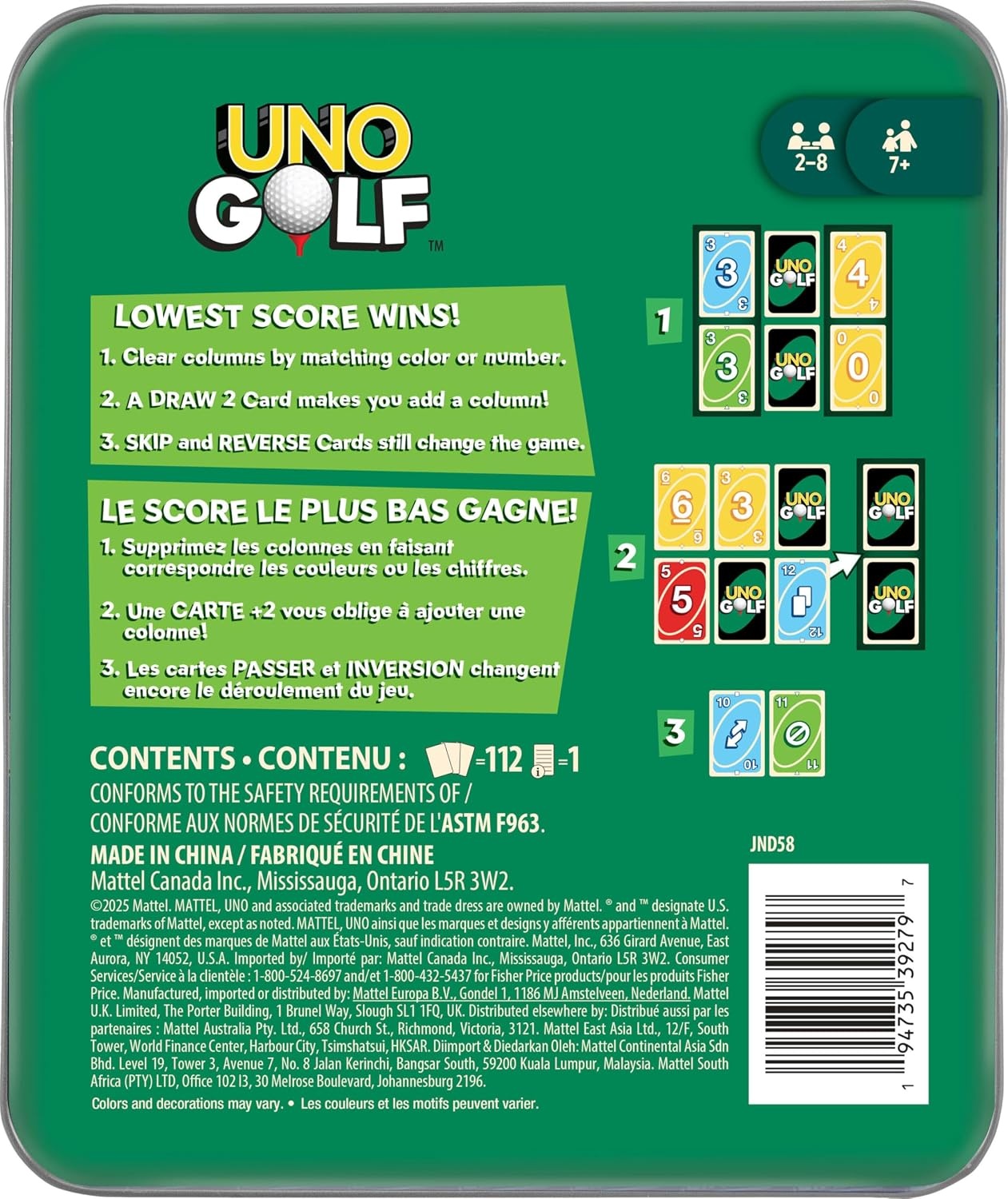 image:imageMattel Games UNO Golf Card Game with Storage Tin Ages 7