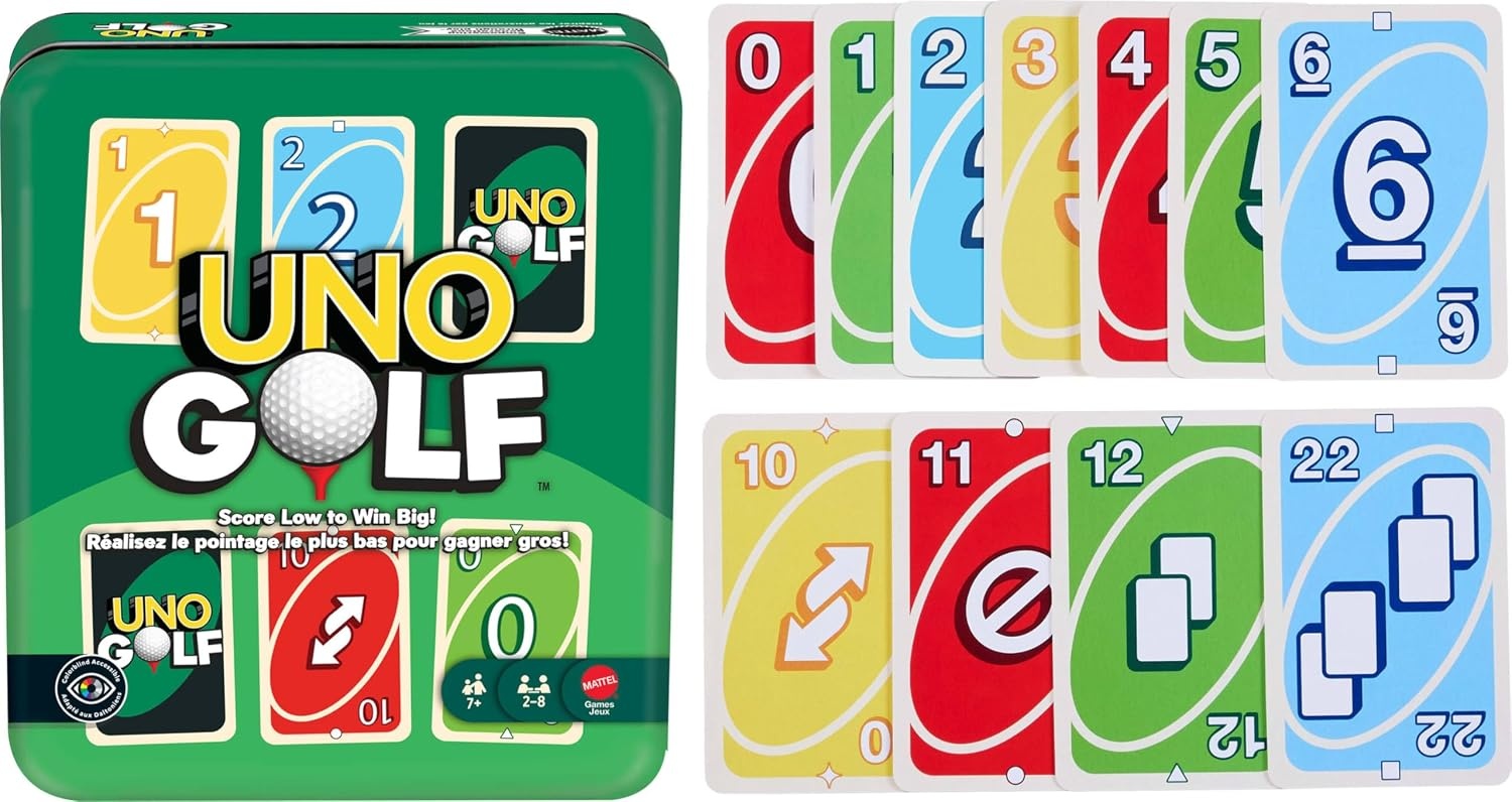 image:imageMattel Games UNO Golf Card Game with Storage Tin Ages 7