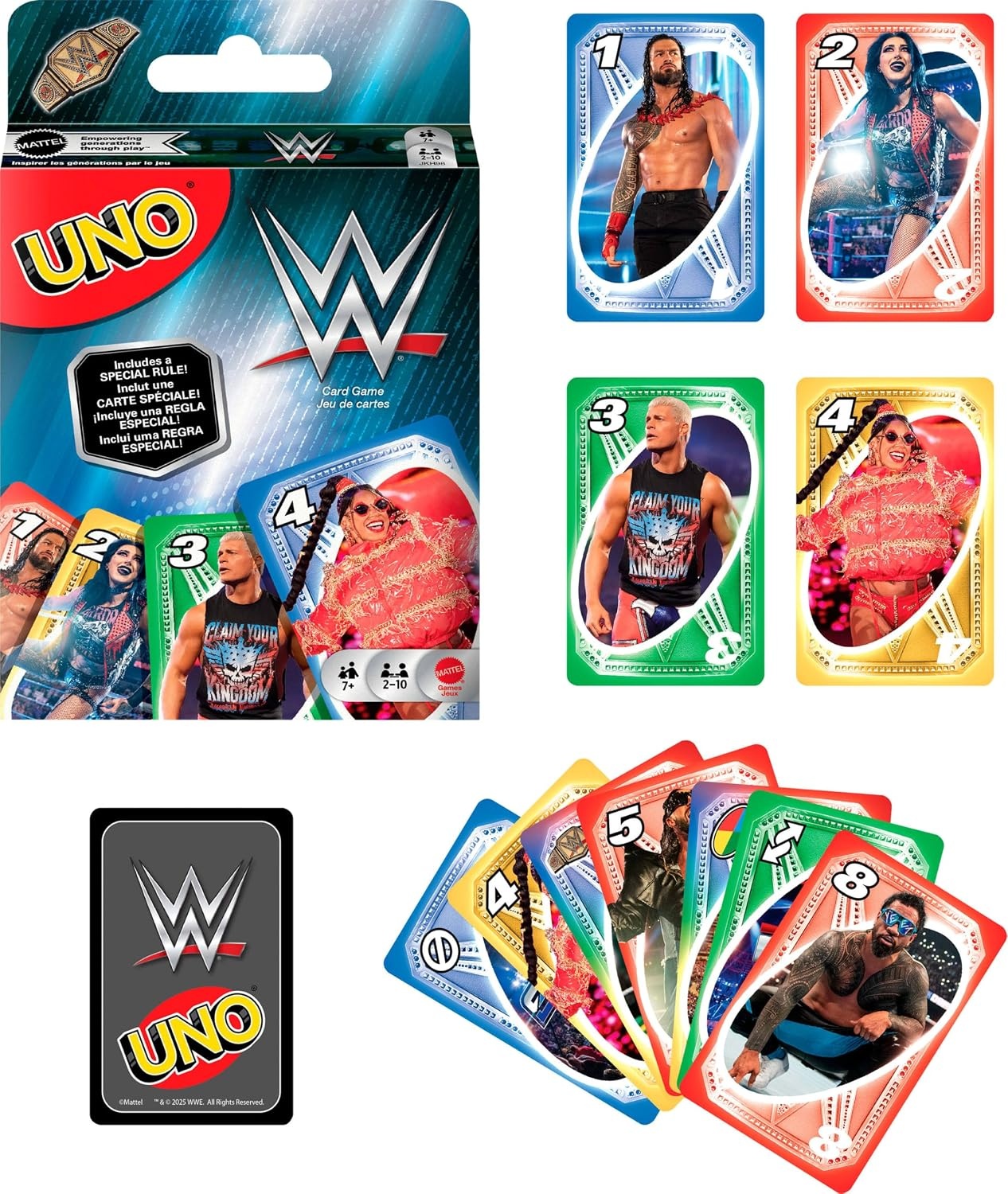 image:imageMattel Games UNO WWE Card Game Ages 7 210 Players