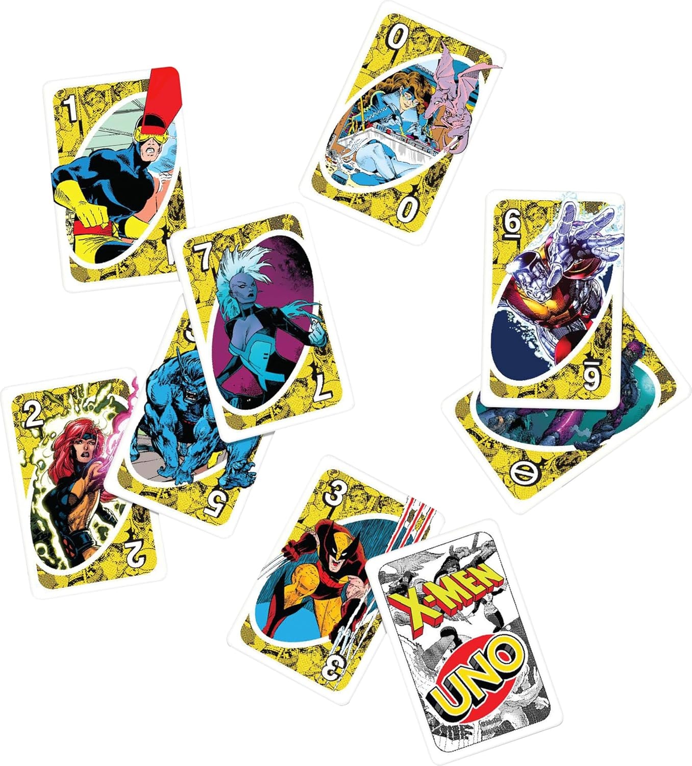 image:imageMattel Games UNO XMen Card Game with Marvel Comics Inspired Deck for Kids Teens GrownUps Family Nights amp Parties for 210 Players