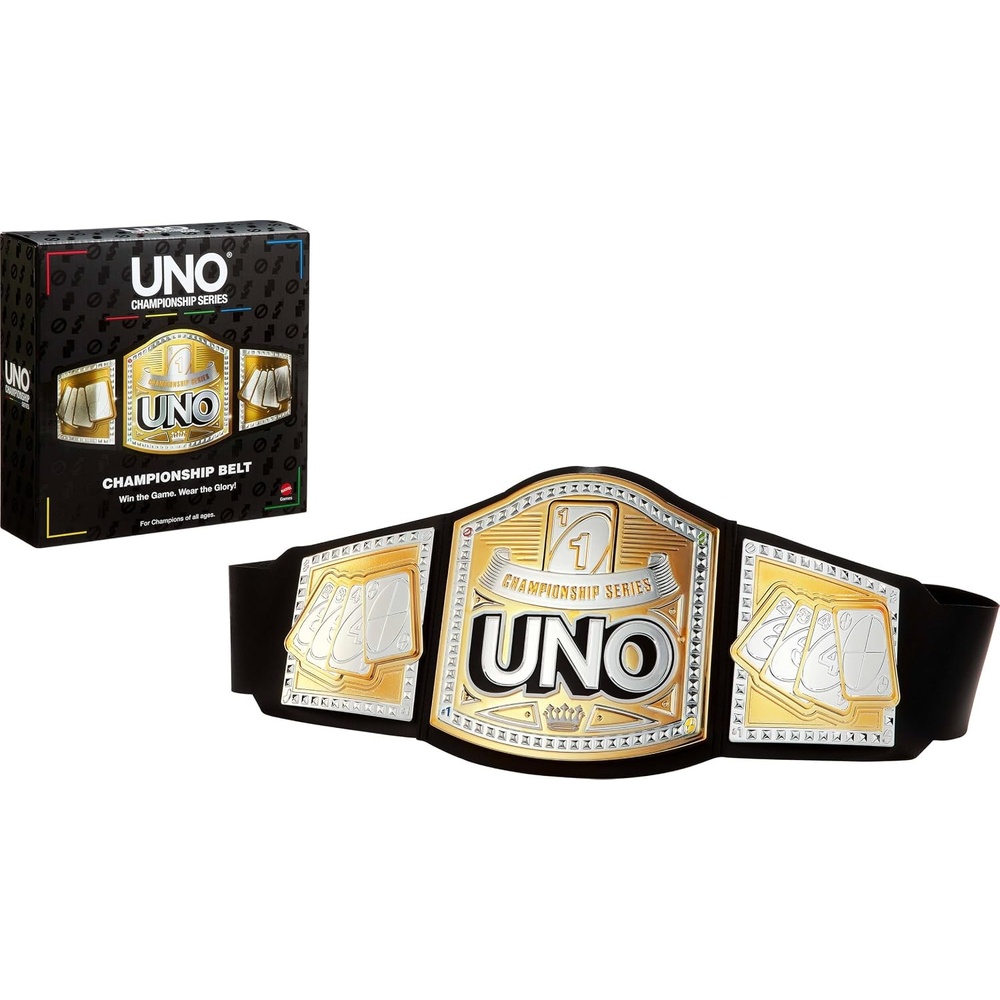 image:imageMattel Games UNO Championship Series Belt Wearable Prize for Card Game Tournament Winners Adjustable Fit with EasyFasten Design