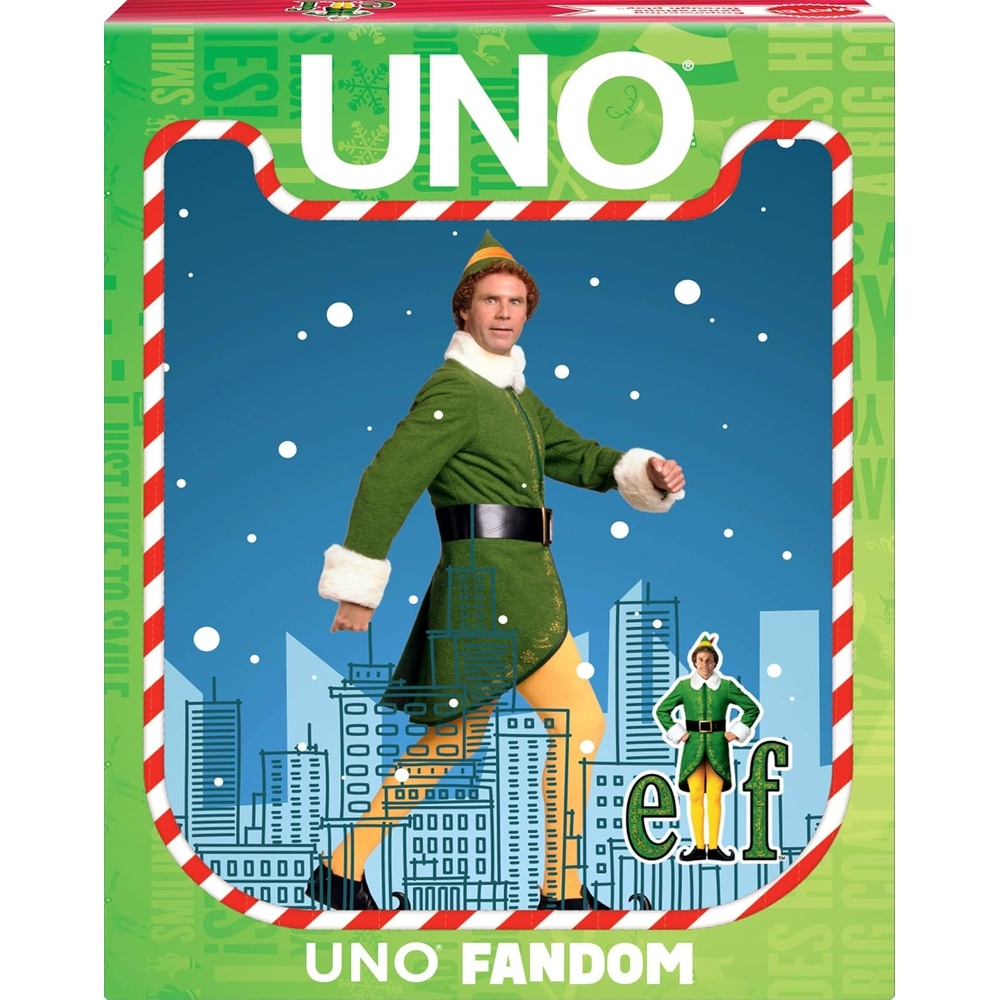 image:imageMattel Games UNO Fandom Elf Card Game for Kids Adults amp Families Deck Includes Collectible Foil with Images from the Movie
