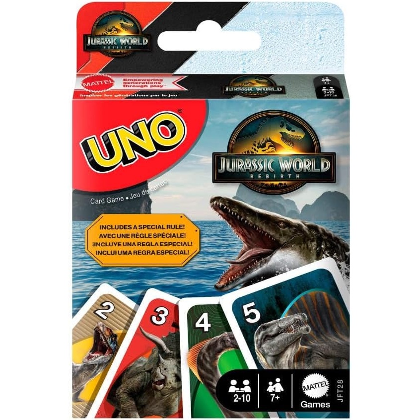 image:imageMattel Games UNO Jurassic World Rebirth Card Game for Kids Family amp Adult Games Nights Deck with Special Rule amp Images Inspired by the Movie