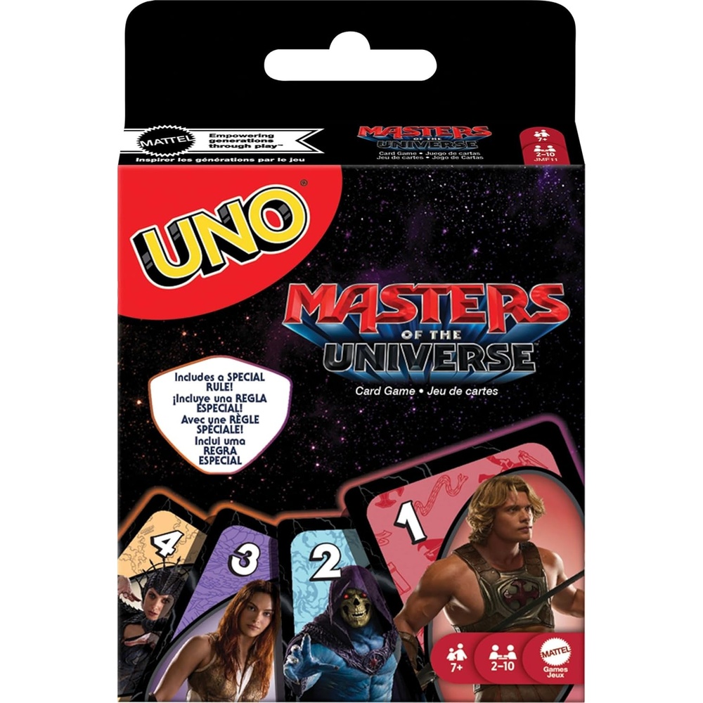 image:imageMattel Games UNO Masters of the Universe Movie Card Game with Themed Deck for Kids Family Nights Parties Travel amp Camping